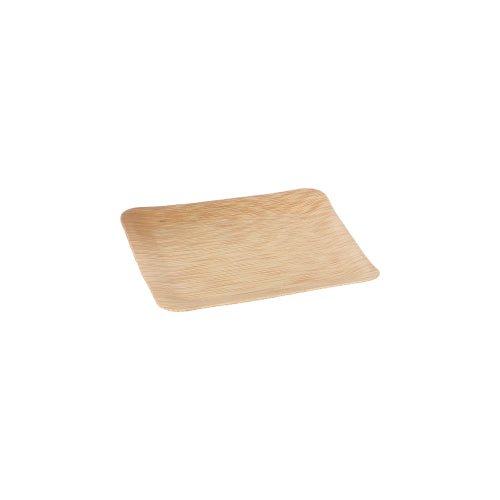 PAPSTAR Fingerfood Teller Bambus "pure" eckig 8,5 cm | Schrumpffolie (10 Stück)