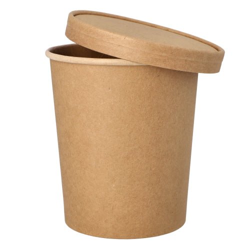 PAPSTAR Suppenbecher rund, 11,5 cm, braun, ideal für Suppen | Folie (25 Stück)