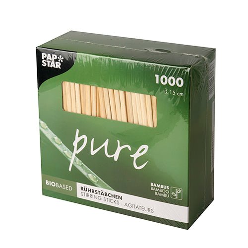 PAPSTAR 1000 Rührstäbchen, Bambus "pure"