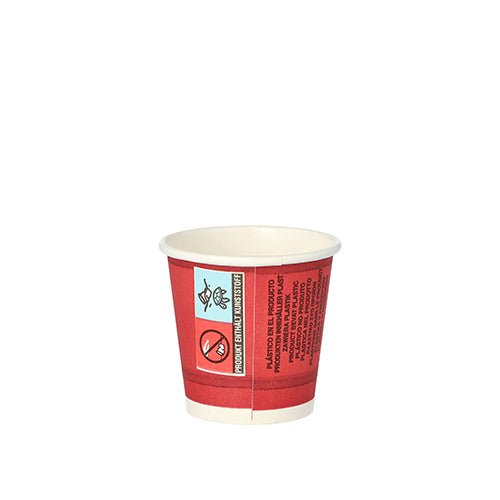 PAPSTAR Trinkbecher aus Pappe, rot, 5 cl, "Party Time" | Folie (50 Stück)
