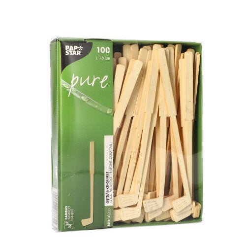PAPSTAR 100 Getränke-Quirle, Bambus "pure"
