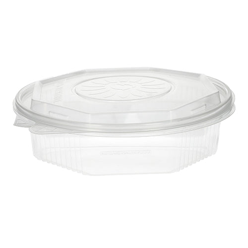 Starpak 25 Menüboxen mit Klappdeckeln, PP transparent 8-eckig - 5,9 cm x 21,5 cm x 21,5 cm