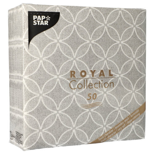 PAPSTAR 50 Servietten "ROYAL Collection" 1/4-Falz 40 x 40 cm grau