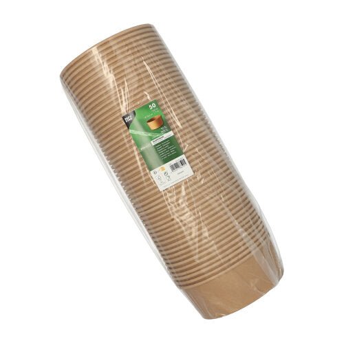 PAPSTAR 50 Salatschalen, Pappe mit PLA-Beschichtung rund braun