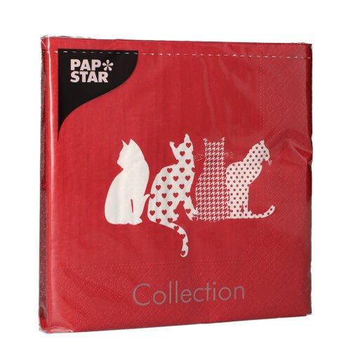 PAPSTAR 20 Servietten, 33 cm x 33 cm 3-lagig 1/4-Falz rot