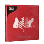 PAPSTAR 20 Servietten, 33 cm x 33 cm 3-lagig 1/4-Falz rot