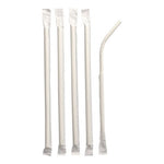 PAPSTAR Trinkhalme flexibel, Papier "pure", 6 mm, 20 cm, weiß | Folie (100 Stück)