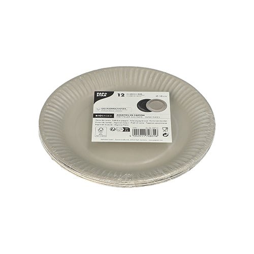 PAPSTAR 12 Teller, Pappe rund Ø 18 cm farbig sortiert