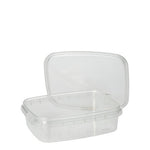 Starpak 50 Feinkostbecher, PP transparent mit Originalitätsverschluss eckig