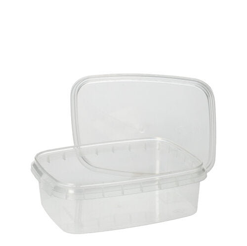 Starpak 50 Feinkostbecher, PP transparent mit Originalitätsverschluss eckig