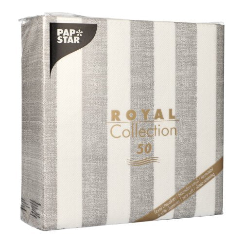 PAPSTAR 50 Servietten "ROYAL Collection" 1/4-Falz 40 x 40 cm grau