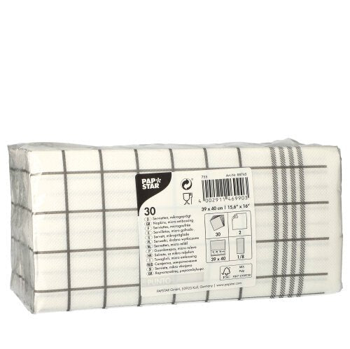 PAPSTAR 30 Servietten, 2-lagig "PUNTO" 1/8-Falz 39 cm x 40 cm "Kitchen Towel" mikrogeprägt