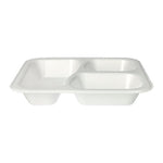 Starpak 100 Siegelschalen, XPS 3-geteilt 925 ml 4,2 cm x 21,2 cm x 25 cm weiss laminiert | Folienbeutel (100 Stück)