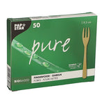PAPSTAR 50 Fingerfood - Gabeln, Bambus "pure"