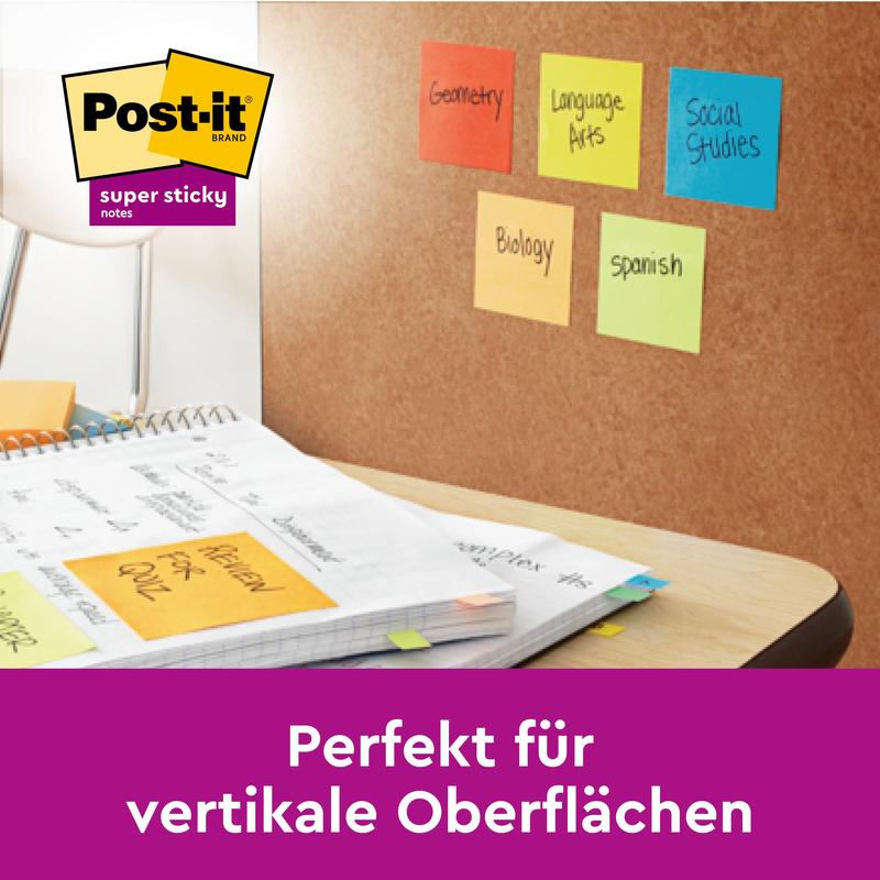 Post-it® Super Sticky Notes, 47,6 mm x 47,6 mm, 90 Blatt/Block, 100% PEFC