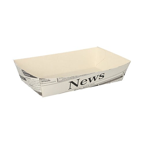 PAPSTAR 50 Pommes-Frites-Trays weiss "Newsprint"