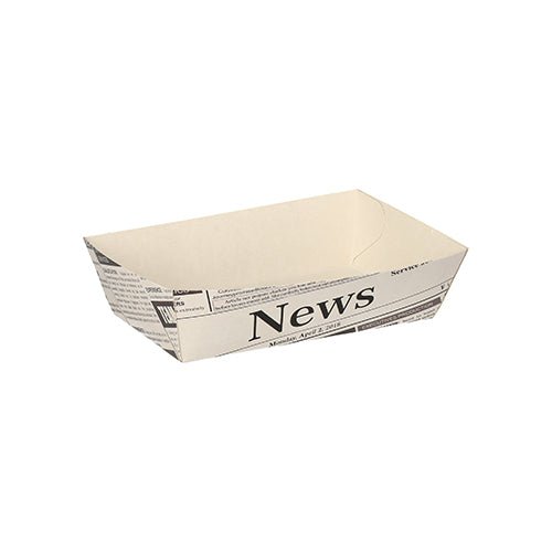 PAPSTAR 50 Pommes-Frites-Trays weiss "Newsprint"