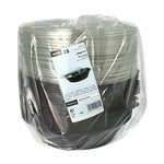 Starpak 25 Salatschalen, PET 1000 ml Ø 21,8 cm · 6 cm schwarz "Snap It" mit Deckel R-PET glasklar | Folie (25 Stück)