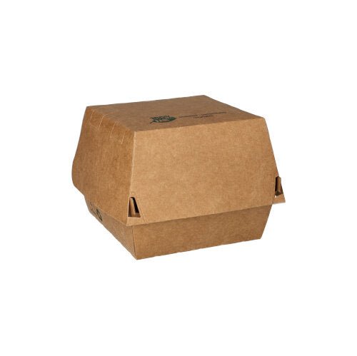 PAPSTAR 80 Burgerboxen, Pappe braun "100% Fair"