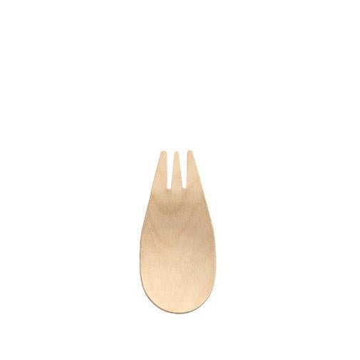 PAPSTAR Göffel aus Holz "pure", 8,2 cm, ideal für Fingerfood | Folie (150 Stück)