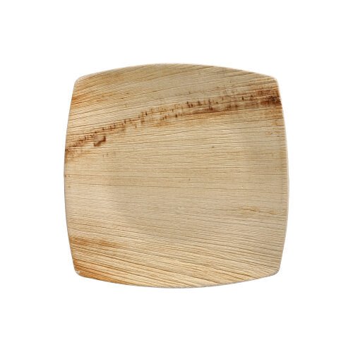 PAPSTAR 25 Teller, Palmblatt "pure" natur "QUADRATO"