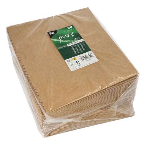 PAPSTAR Popcorn-Boxen eckig, braun, 19,2x15,8x8 cm, groß | Folie (50 Stück)