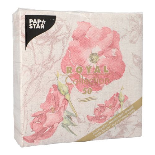 PAPSTAR 50 Servietten "ROYAL Collection" 1/4-Falz 40 x 40 cm rosa