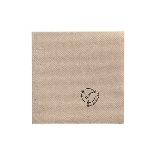 PAPSTAR Servietten 1/4-Falz, 20x20 cm natur, aus recyceltem Papier | Spenderkarton (100 Stück)