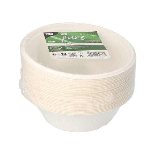 PAPSTAR 25 Schalen, Zuckerrohr "pure" Ø 17 cm