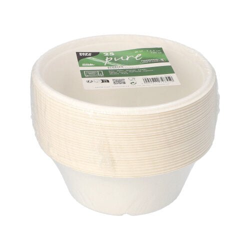 PAPSTAR 25 Schalen, Zuckerrohr "pure" Ø 17 cm
