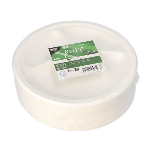 PAPSTAR 50 Teller, Zuckerrohr "pure" weiss