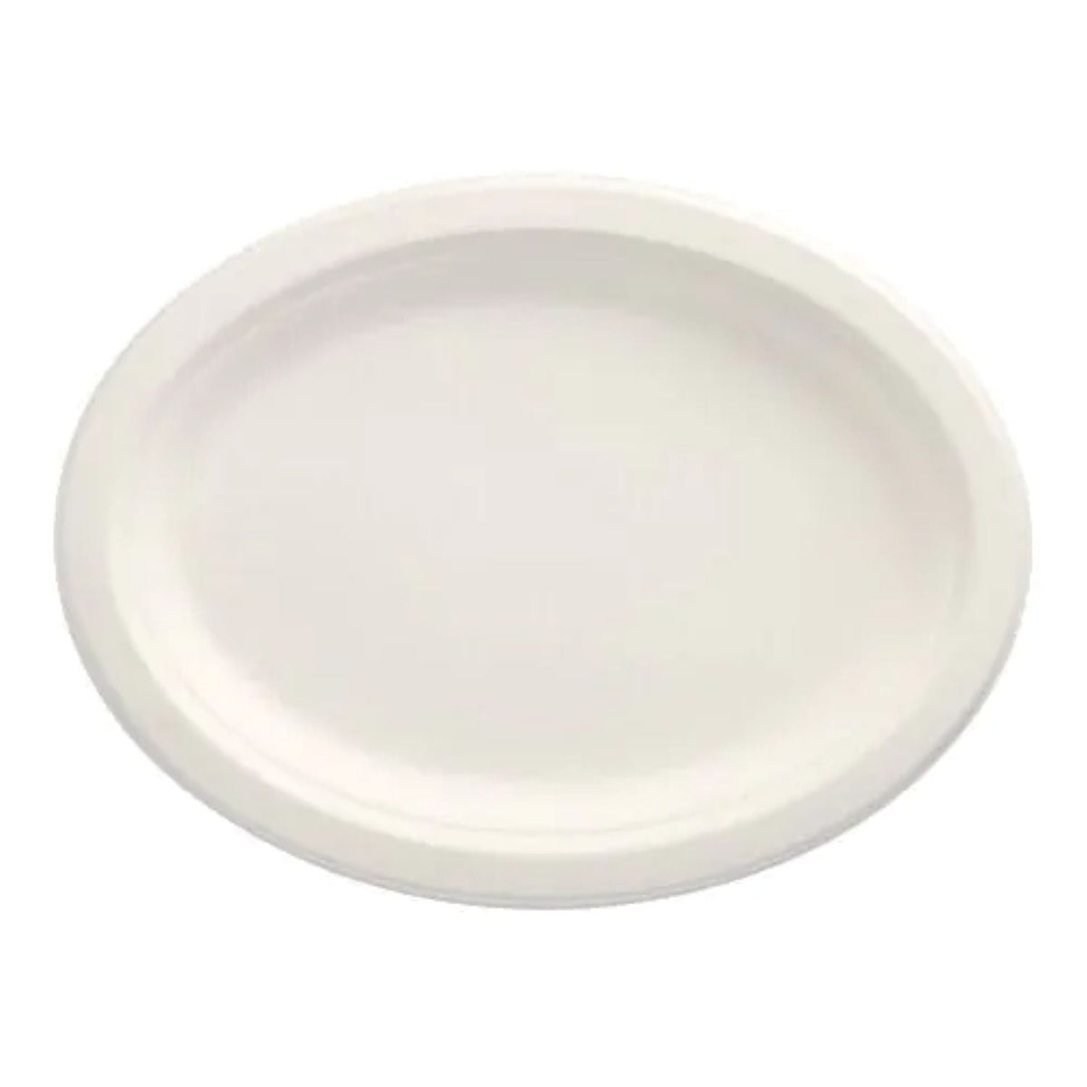 Zuckerrohr Teller oval "pure" weiss | 12 Stk. 26x20cm