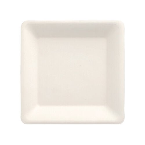 PAPSTAR 12 Teller, Zuckerrohr "pure" eckig, weiss
