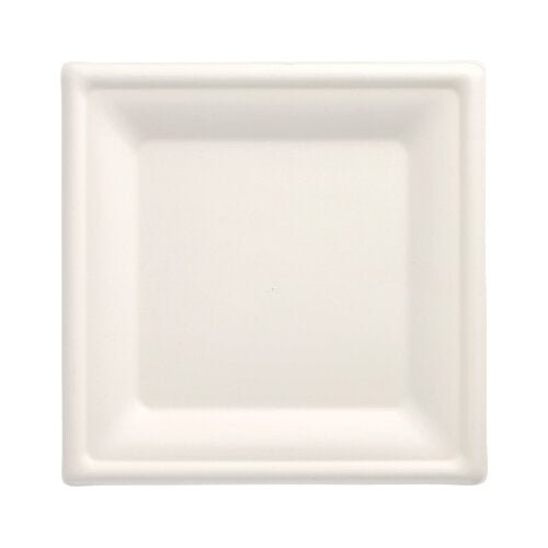 PAPSTAR 12 Teller, Zuckerrohr "pure" eckig, weiss