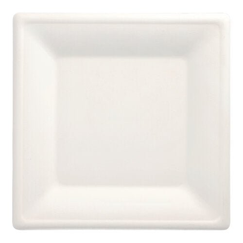 PAPSTAR 12 Teller, Zuckerrohr "pure" eckig, weiss