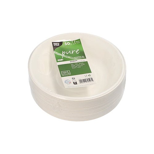 PAPSTAR 50 Schalen, Zuckerrohr "pure" weiss