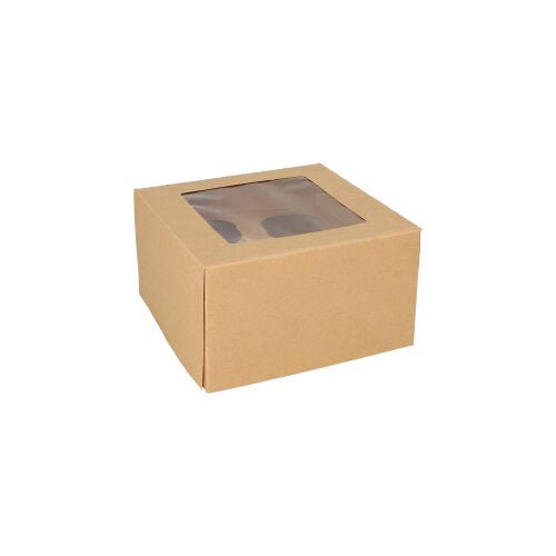 PAPSTAR 25 Cupcake-Kartons eckig 10 cm mit Sichtfenster aus PLA