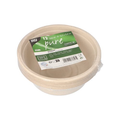 PAPSTAR 12 Schalen, Zuckerrohr "pure"