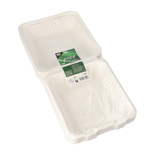 PAPSTAR 25 Menüboxen, Zuckerrohr "pure" weiss