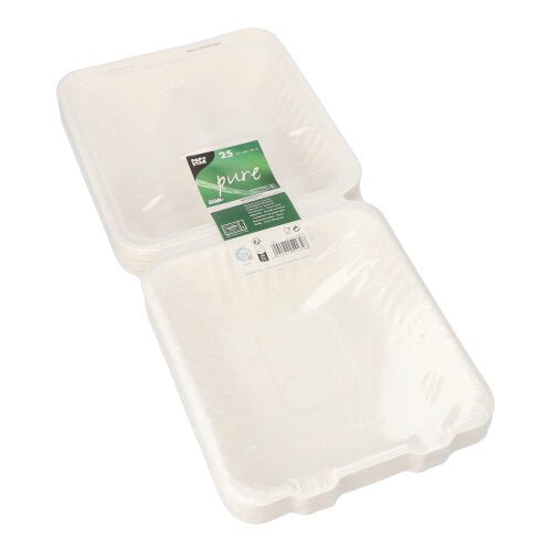PAPSTAR 25 Menüboxen, Zuckerrohr "pure" weiss