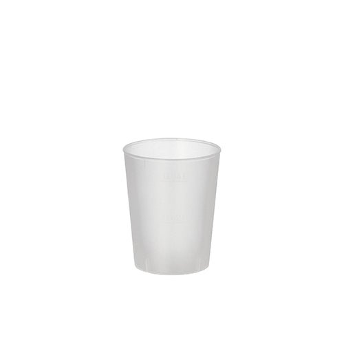 Starpak 20 Mehrweg-Gläser für Schnaps PP 4 cl Ø 4,3 cm · 5,2 cm satiniert, unzerbrechlich | Folie (20 Stück)