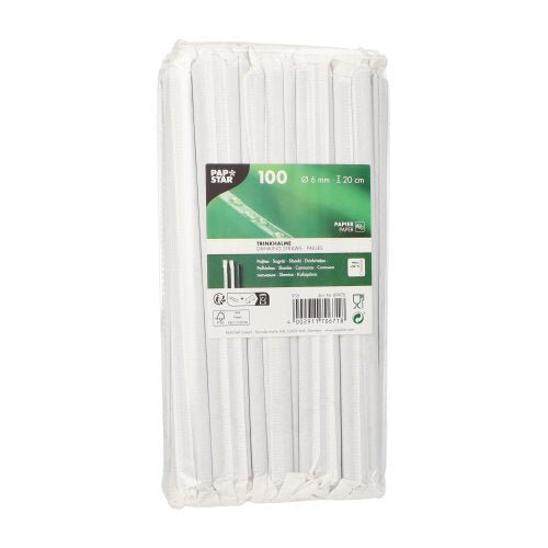 PAPSTAR 100 Trinkhalme, Papier Ø 6 mm