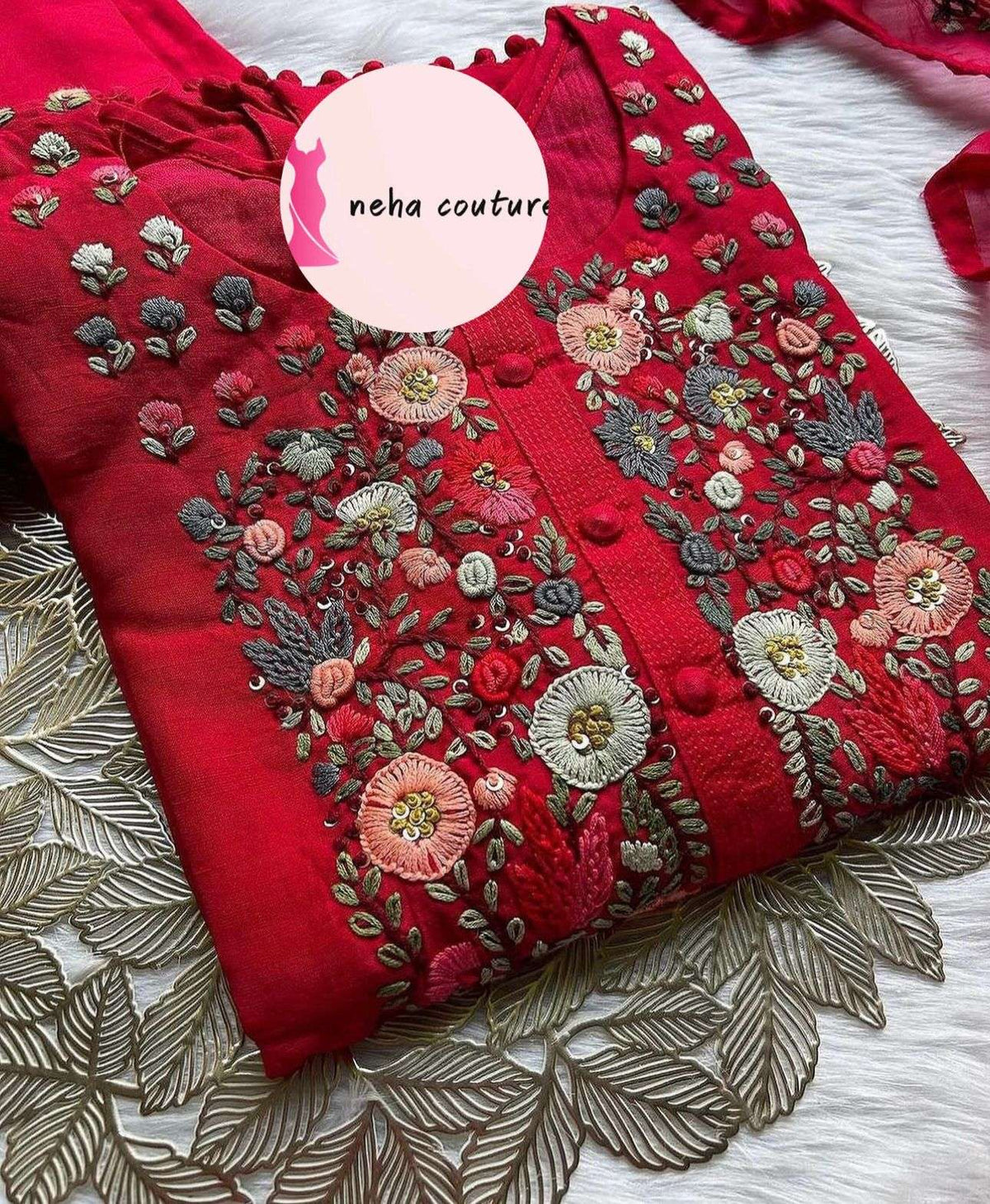 Handcrafted Dola Silk Kurta Dupatta Bottom Set