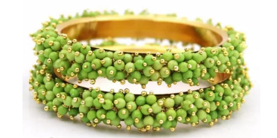 Set of 2 Embellished Gold-Plated Bangles