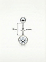 Doppelkristall Zarge Bauchnabelpiercing aus Titan