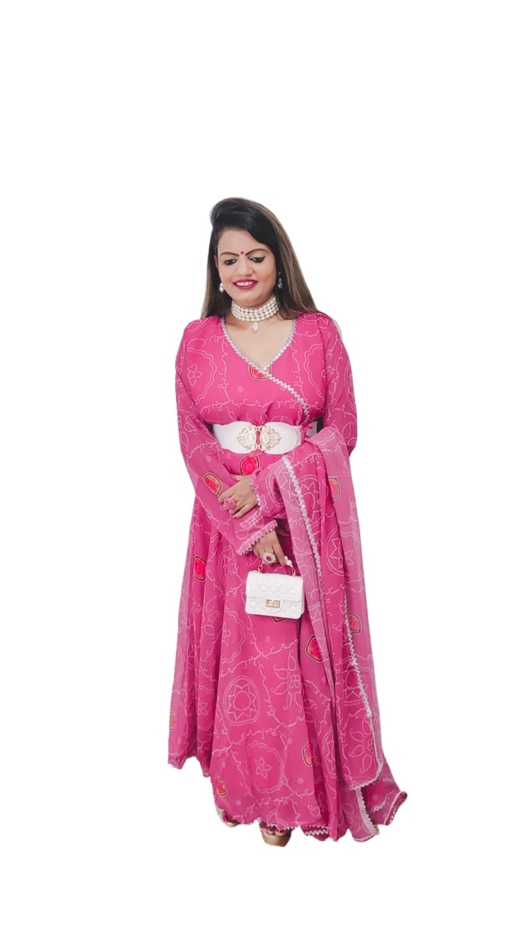 Beautiful Designer pakistaniSuit with bandhani digital print
