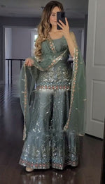 Party Wear Look Top-Plazzo and Dupatta With Heavy Embroidery Work Suit