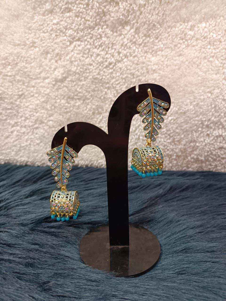Women Gold-Toned & Jali Style Drop Earrings