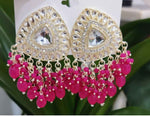 Gold-Plated Kundan and Pearl Classic Chandbalis Earrings