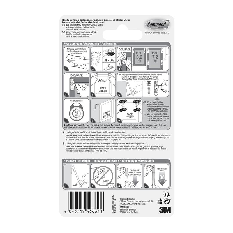Große schwarze Command™ Bilder-Montage Strips 17206BLK | Packung (1 Stück)
